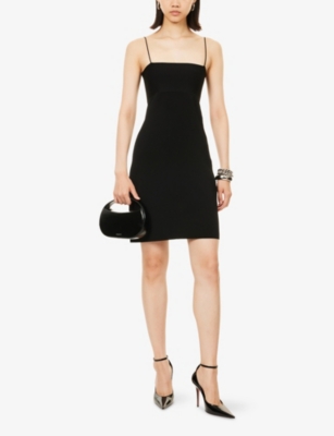 Alexander Wang Robe Mini Moulante À Strass In Black