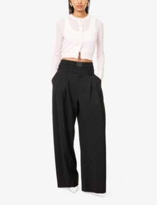 ALEXANDER WANG: Cropped Round-Neck Knitted Cardigan