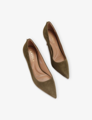 Carvela Womens Green Pompeii Suede Heeled Courts Eur 42/ 9 Uk In Green
