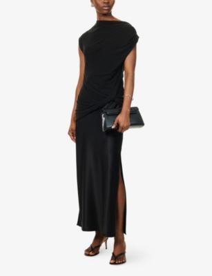 Camilla And Marc Womens Black Ando Twisted Woven Midi Dress