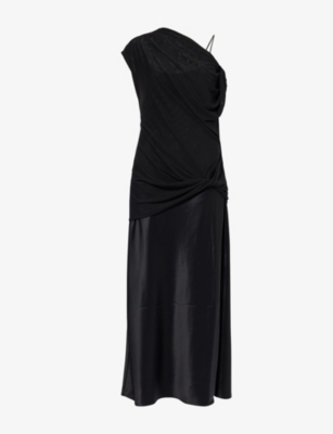 Camilla And Marc Womens Black Ando Twisted Woven Midi Dress