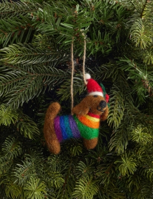 SELFRIDGES EDIT: Festive Rainbow Dog Wool Christmas Decoration