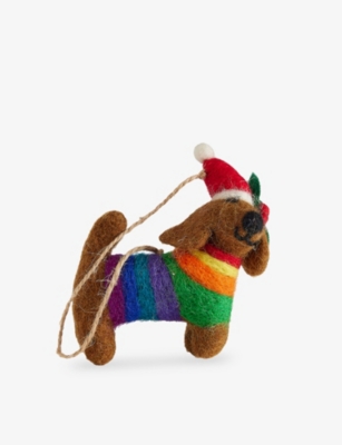 SELFRIDGES EDIT: Festive Rainbow Dog Wool Christmas Decoration