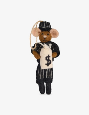 SELFRIDGES EDIT: "Billy ""Big Cheese"" Gangster Mouse Wool-Felt Christmas Decoration 12cm"