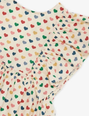 KONGES SLOJD: Evia Heart Bow Cotton Dress 9 months - 8 years