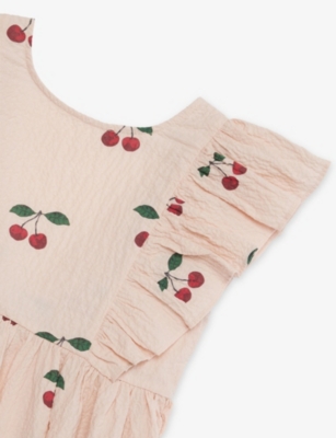 KONGES SLOJD: Elin Cherry-Print Stretch-Cotton Dress 18 Months - 8 Years
