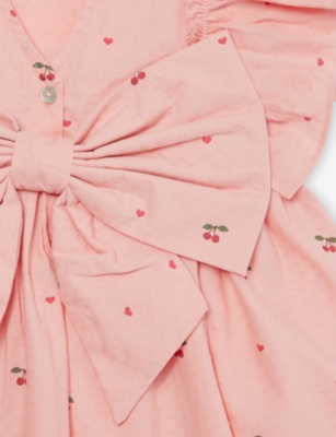 KONGES SLOJD: Evia Bow Cotton Dress 9 months - 8 years