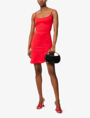 THE ATTICO: Split Shoulder-Straps Stretch-Woven Mini Dress