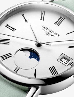 LONGINES: L4.330.4.11.0 Elegant Collection Moonphase Stainless-Steel Quartz Watch