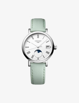 LONGINES: L4.330.4.11.0 Elegant Collection Moonphase Stainless-Steel Quartz Watch