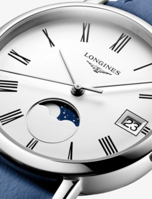 LONGINES: L4.330.4.11.2 Elegant Collection Moonphase Stainless-Steel Quartz Watch
