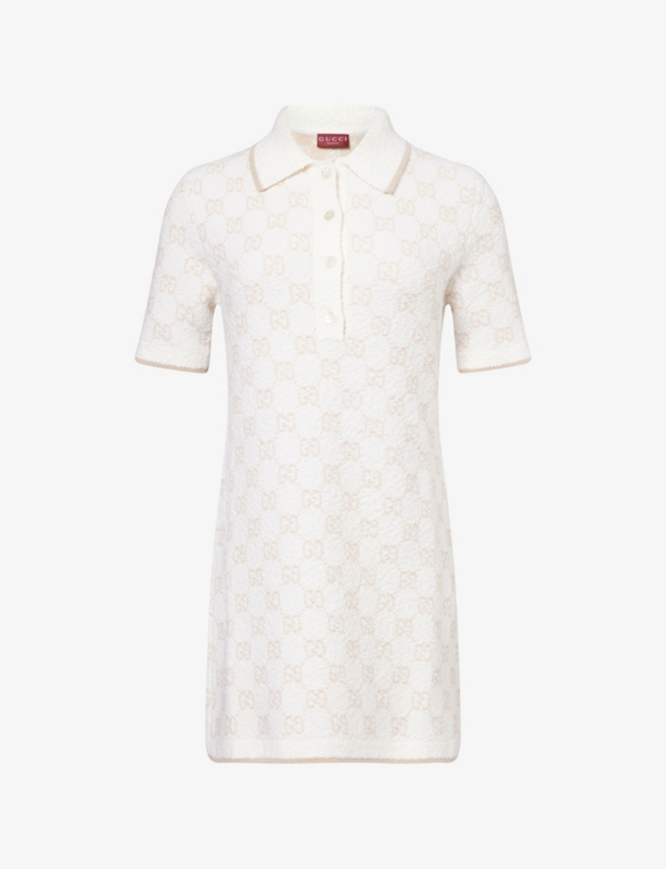 Polo Monogram Wool-Blend Mini Dress