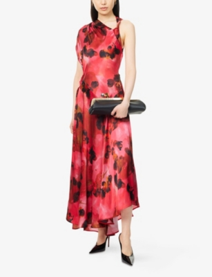 VICTORIA BECKHAM: Draped Sleeveless Silk Midi Dress