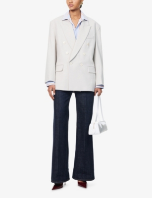 VICTORIA BECKHAM: Peak-Lapels Relaxed-Fit Stretch-Woven Blazer