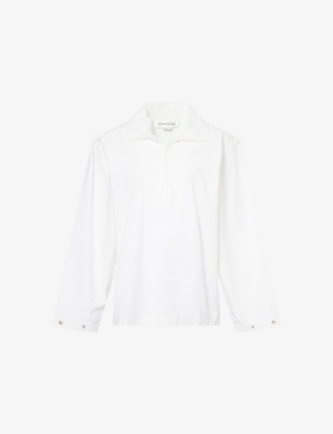 VICTORIA BECKHAM: Tab-Trim Oversized-Fit Denim Top
