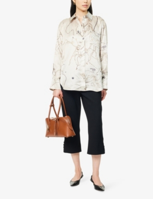 Victoria Beckham Buttoned Cuff Cropped Wool Trousers In Black