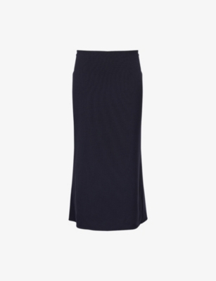 VICTORIA BECKHAM: Pleated Textured Stretch-Woven Midi Skirt