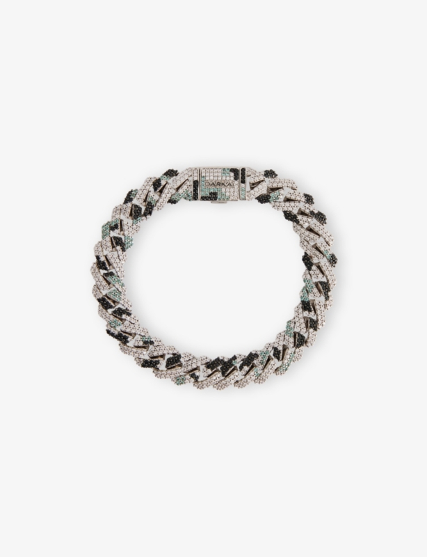 Camo 18ct White Gold-Plated Stainless-Steel and Pavé-Stone Necklace