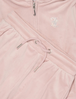 JUICY COUTURE: Diamante-Embellished Velour Tracksuit Set 7-16 Years