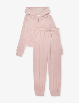 JUICY COUTURE: Diamante-Embellished Velour Tracksuit Set 7-16 Years