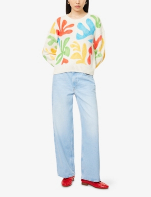 MOTHER: Abstract-Intarsia Round-Neck Cotton-Knit Jumper