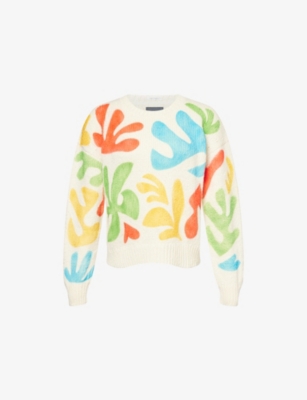 MOTHER: Abstract-Intarsia Round-Neck Cotton-Knit Jumper