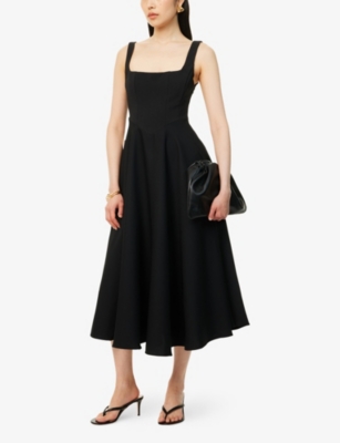 ODD MUSE: The Ultimate Muse Square-Neck Stretch-Woven Midi Dress