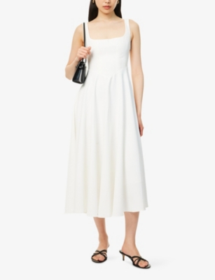 ODD MUSE: The Ultimate Muse Square-Neck Stretch-Woven Midi Dress