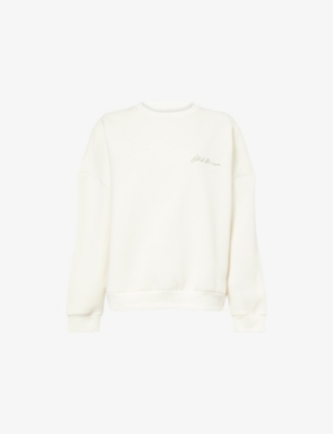 Odd Muse Womens Ecru The Ultimate Muse Brand-embroidery Cotton-jersey Sweatshirt