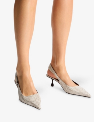 Jimmy Choo Amel 50 Printed Leather Slingback Pumps