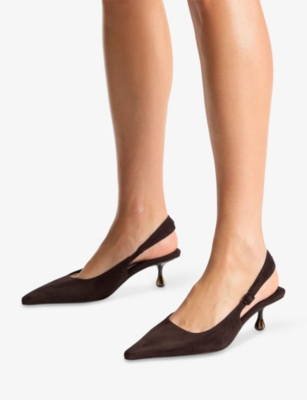 Jimmy Choo Amel 50 Suede Slingback Pumps In Brown
