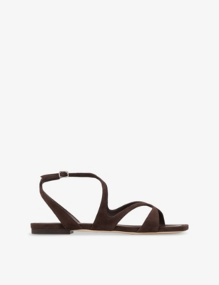 JIMMY CHOO: Ayla Suede Flat Sandals
