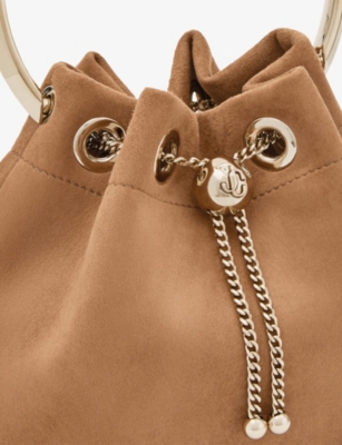 Jimmy Choo Bon Bon Mini Bucket Bag In Brown