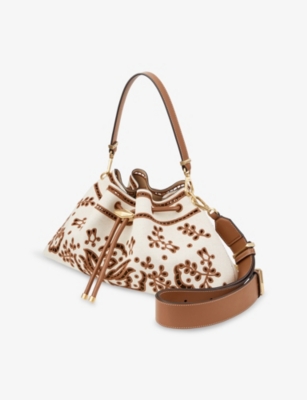 JIMMY CHOO: Cinch Medium Canvas Shoulder Bag