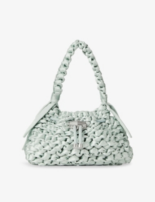 Jimmy Choo Womens Light Verde/silver Cinch S Satin Shoulder Bag