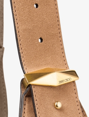 Jimmy Choo Medium Leather Diamond Hobo Shoulder Bag