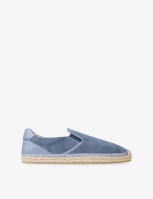 Jimmy Choo Womens Blue Haze Ivan Velvet Suede Espadrilles Eur 43 / 9 Uk