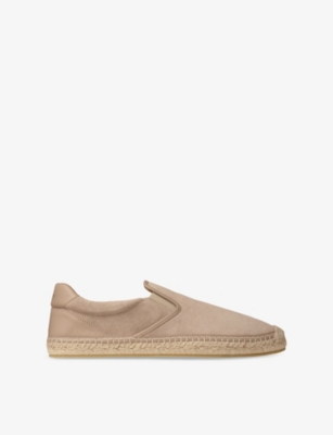 Jimmy Choo Womens Ivan Velvet Suede Espadrilles Stone Eur 43 / 9 Uk