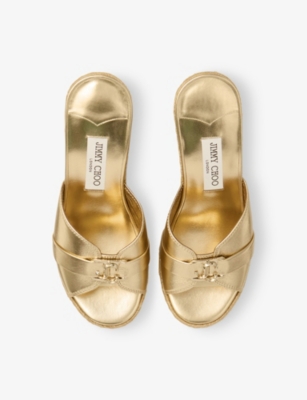 Jimmy Choo Leda Wedge 100 In Gold