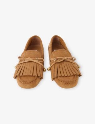 Jimmy Choo Womens  Manon F Reverse Suede Loafers