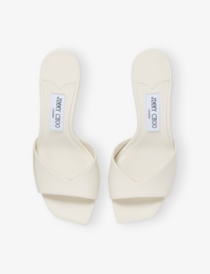 Jimmy Choo Womens Ivory Skye 70 Single-strap Leather Heeled Mules