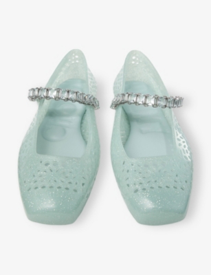 JIMMY CHOO: The Jelly Glitter-Embellished Ballet Flats