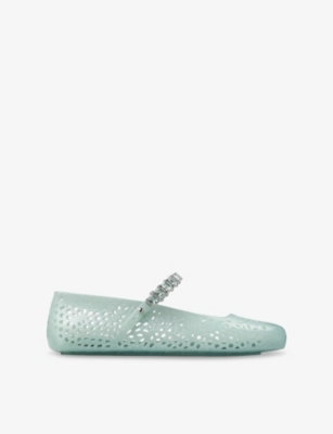 JIMMY CHOO: The Jelly Glitter-Embellished Ballet Flats