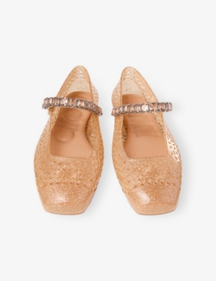 JIMMY CHOO: The Jelly Glitter-Embellished Ballet Flats