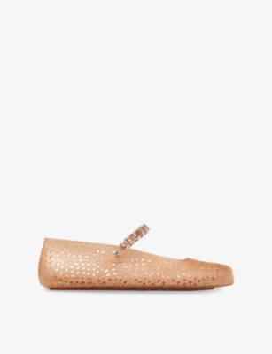 JIMMY CHOO: The Jelly Glitter-Embellished Ballet Flats