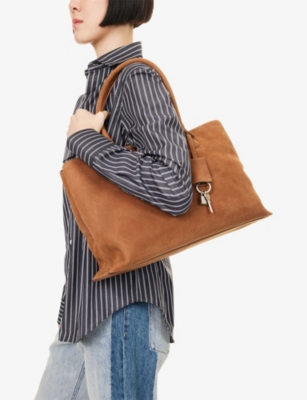 Osoi Womens Nubuck Brown Shell Brot Large Suede Tote In Brown