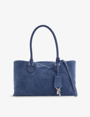 Osoi Womens Suede Navy Shell Brot Suede Tote