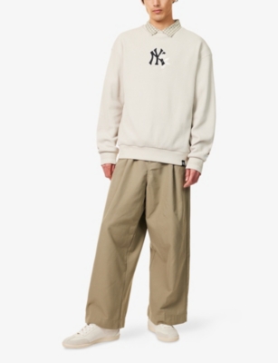 NEW ERA: Embroidered-Logo Oversized Cotton-Blend Top