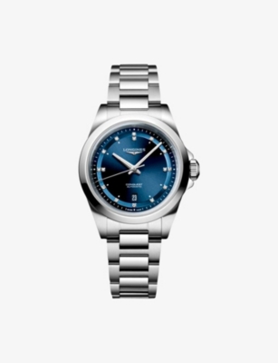 LONGINES: L3.320.4.97.6 Conquest 30mm Stainless-Steel And 0.037ct Diamond Automatic Watch