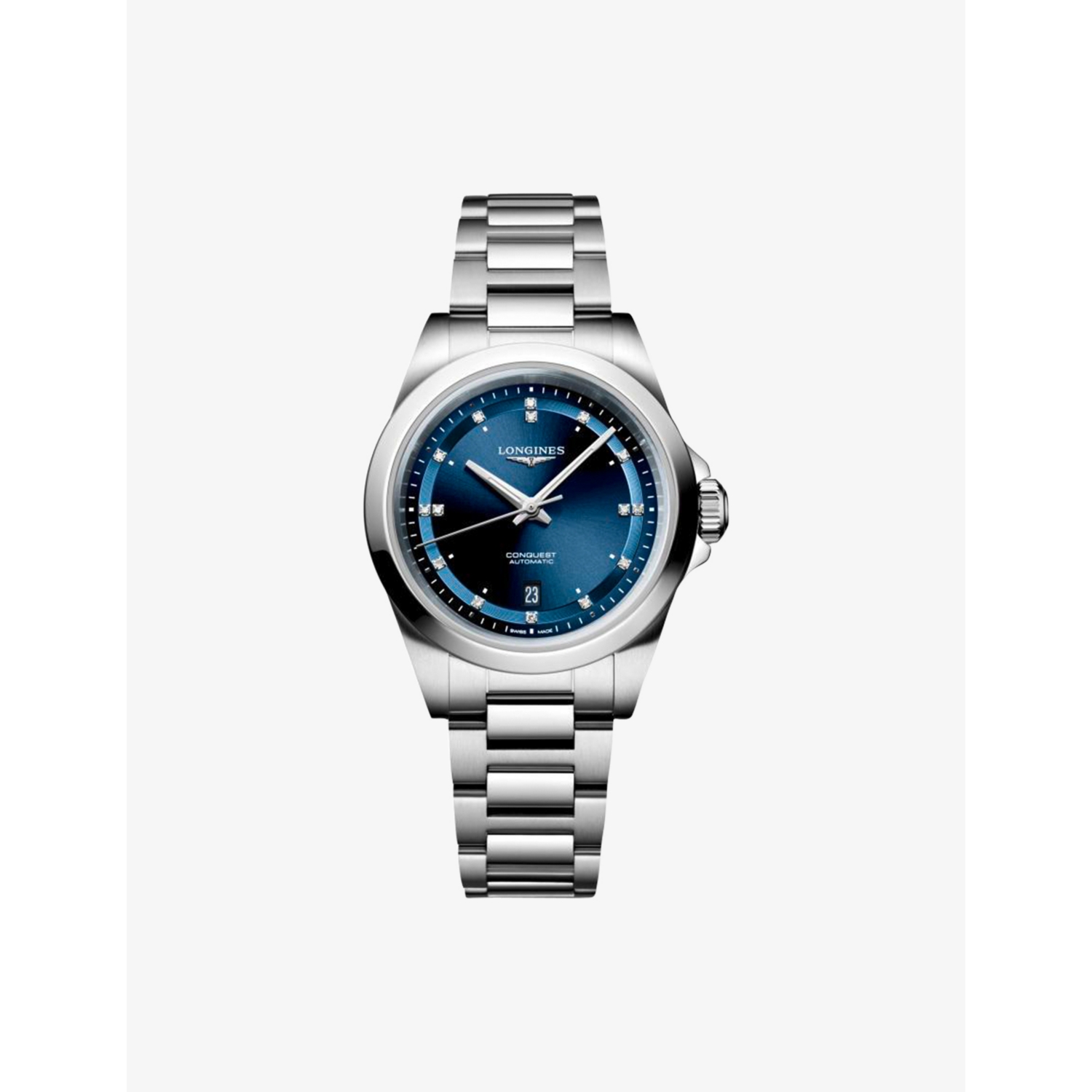 Longines Conquest 30mm Stainless Steel Diamond Automatic Watch